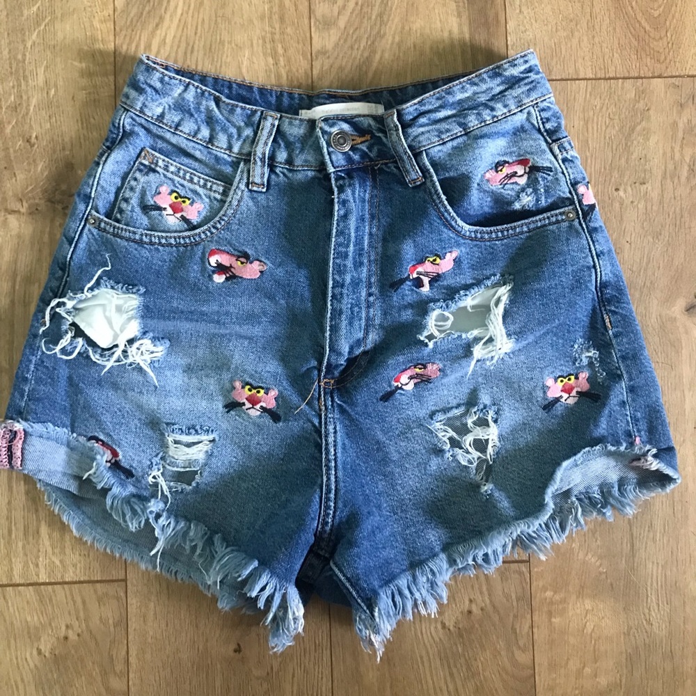 Pink panther high rise shorts